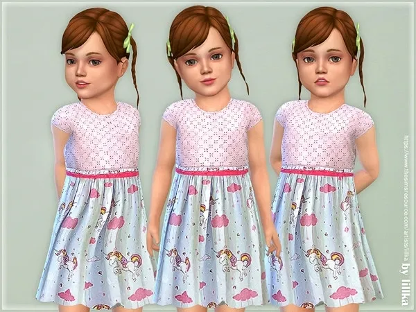 Maxis Match Pink Unicorn Dress - The Sims 4 Custom Content
