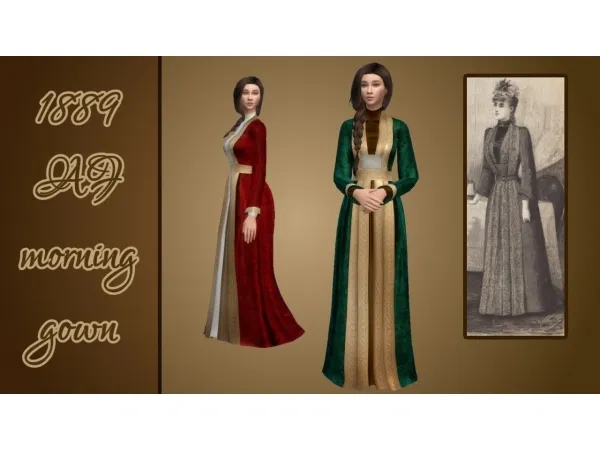 Maxis Match 1889 morningdressing gown for women by vintagesimstress - The Sims 4 Custom Content