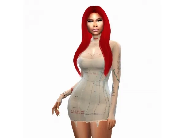 Alpha NICKI MINAJ TTSWTRS Mesh Bodysuit Corset Dress - The Sims 4 Custom Content
