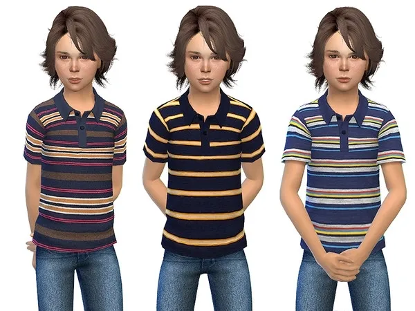Maxis Match Polo Shirt for Boys 01 - The Sims 4 Custom Content