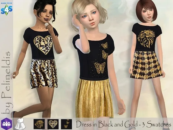 Maxis Match Glitter and Gold Dress Get Together - The Sims 4 Custom Content