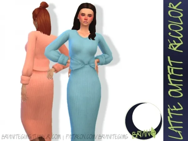 Maxis Match ridgeport Latte Outfit Recolor by brianitesims - The Sims 4 Custom Content