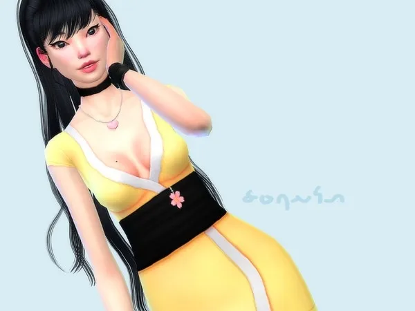 Maxis Match Sakura Kimono - The Sims 4 Custom Content