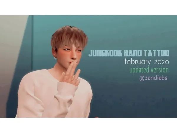 Mix Jungkook Hand Tattoo Mod - The Sims 4 Custom Content