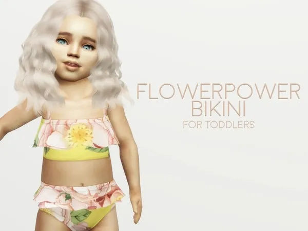 Alpha Flowerpower bikini for toddlers Island Living - The Sims 4 Custom Content