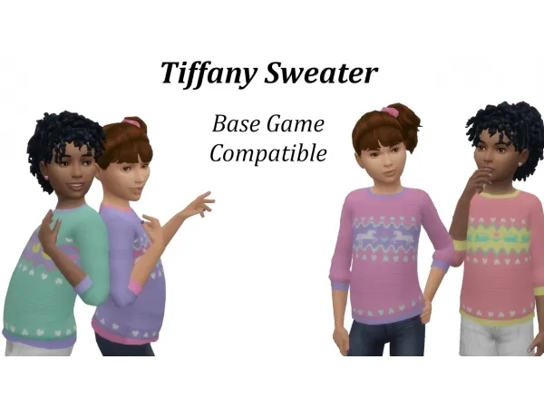 Maxis Match Tiffany A Base Game Compatible 80s Sweater - The Sims 4 Custom Content