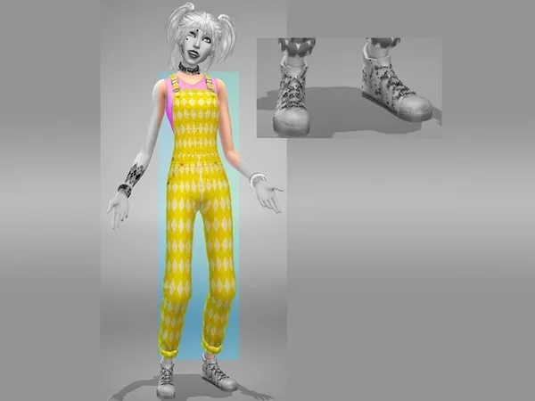 Alpha Harley Quinn Birds of Prey Overalls Discover University - The Sims 4 Custom Content