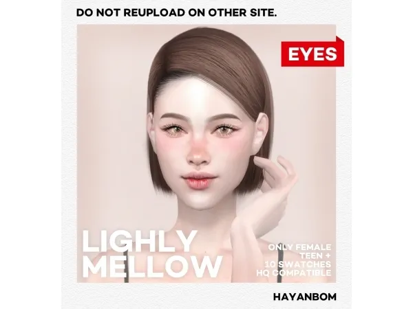 Alpha EYES LIGHLY MELLOW by hayanbom - The Sims 4 Custom Content