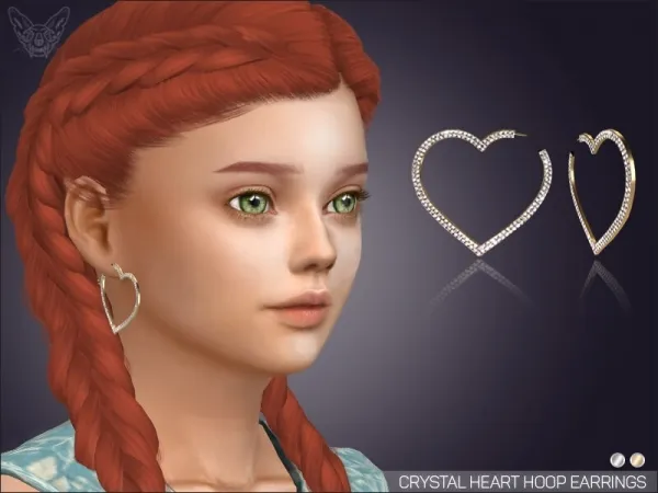 Alpha BIG CRYSTAL HEART HOOPS FOR KIDS - The Sims 4 Custom Content