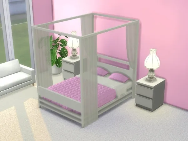 Maxis Match Pastel Dreams Canopy Bed REQUIRES CITY LIVING - The Sims 4 Custom Content