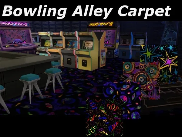 Alpha STRIKE Bowling Alley Carpet - The Sims 4 Custom Content
