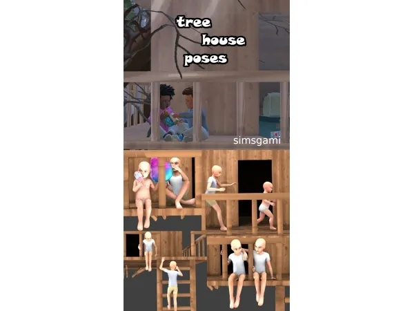 Alpha Tree house poses - The Sims 4 Custom Content