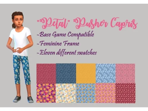 Alpha Petal Pushers Capris - The Sims 4 Custom Content