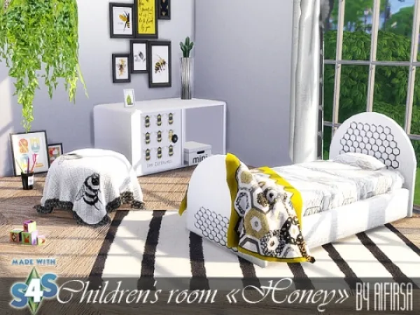 Alpha Furniture and decor for the Kids room Honey - The Sims 4 Custom Content