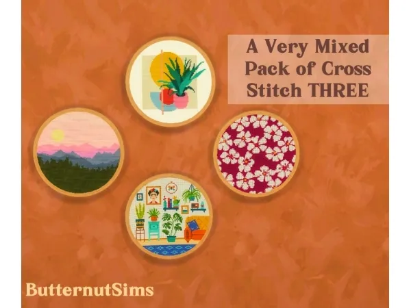 Alpha A Very Mixed Pack of Cross Stitch THREE - The Sims 4 Custom Content