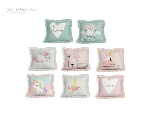 [Sunny kidsroom] sofa pillow - The Sims 4 Custom Content