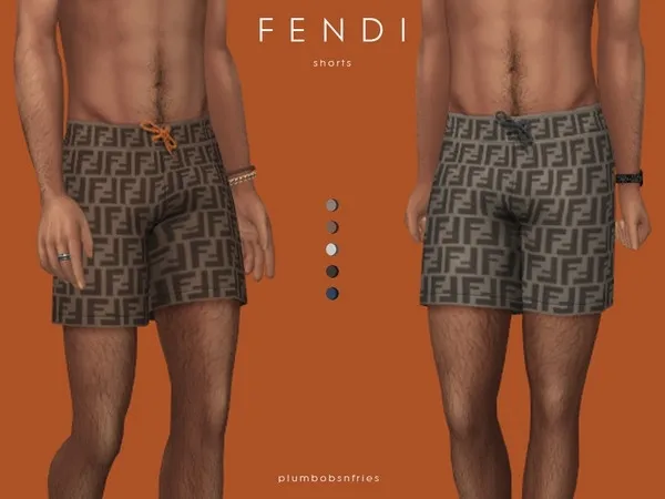 Mix FENDI shorts - The Sims 4 Custom Content