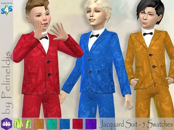 Alpha Boys Jacquard Suit Get Together - The Sims 4 Custom Content