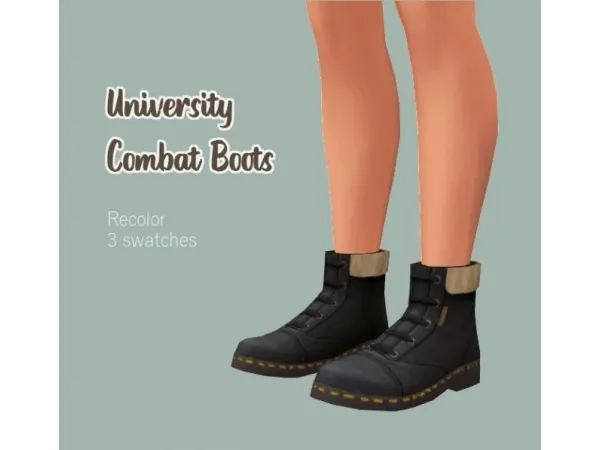 Maxis Match University Combat Boots recolor - The Sims 4 Custom Content