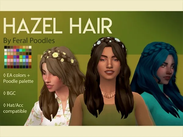 Maxis Match Hazel Hair by feralpoodles - The Sims 4 Custom Content