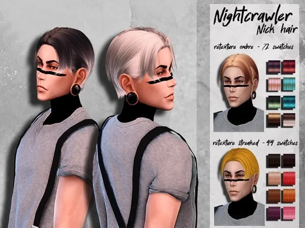 HoneysSims4 male hair retexture Nightcrawler Nick - The Sims 4 Custom Content