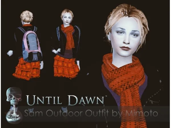 Alpha Until Dawn Sam Outfit and Backpack - The Sims 4 Custom Content