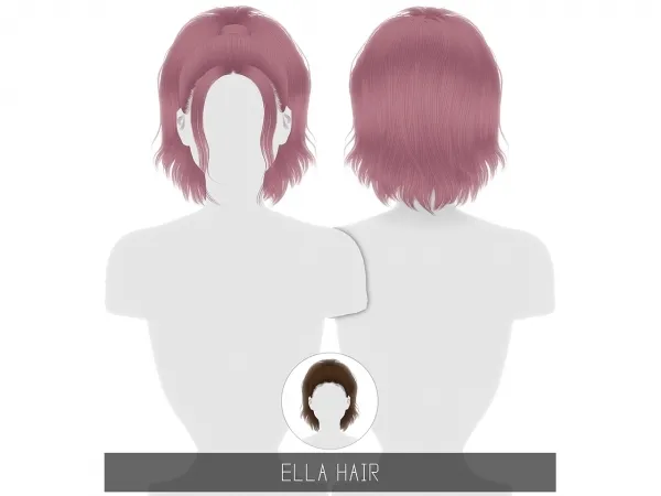 Alpha ELLA HAIR V1 by simsfinds - The Sims 4 Custom Content