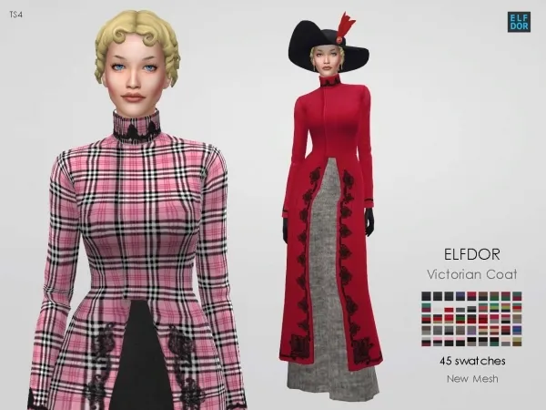 Maxis Match Victorian Coat updated 0121 by elfdor - The Sims 4 Custom Content
