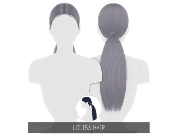 Alpha LOUISA HAIR by simsfinds - The Sims 4 Custom Content