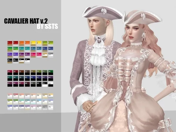 Alpha CAVALIER HAT v2 by SSTS - The Sims 4 Custom Content