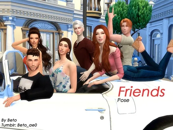 Alpha Friends Pose - The Sims 4 Custom Content
