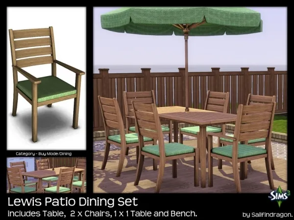 Lewis Patio Dining Set by sailfindragon - The Sims 3 Custom Content