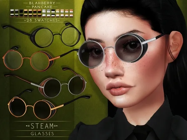 Alpha Blahberry Pancake Steam Glasses by blahberry-pancake - The Sims 4 Custom Content