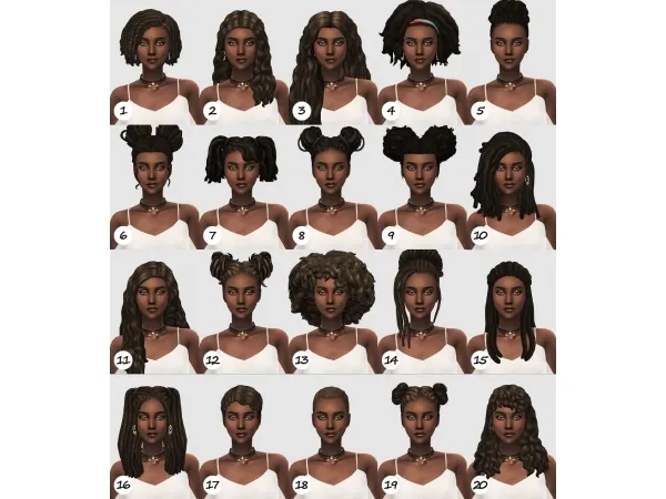Maxis Match Natural hair recolor dump ft Ebony Dyson (NBHT) - The Sims 4 Custom Content
