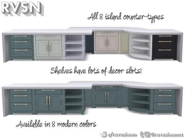 Simmer Down Island Counters - The Sims 4 Custom Content