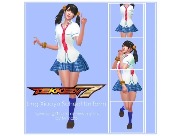 Alpha Tekken 7 Ling Xiaoyu Outfit sims by mimoto - The Sims 4 Custom Content