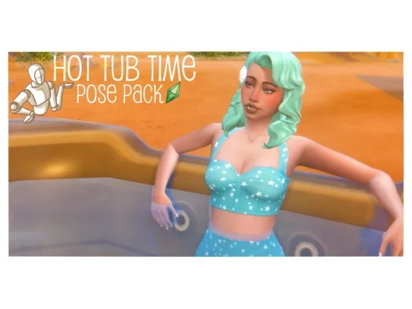 Maxis Match Revisited Series Hot Tub Time Pose Pack - The Sims 4 Custom Content