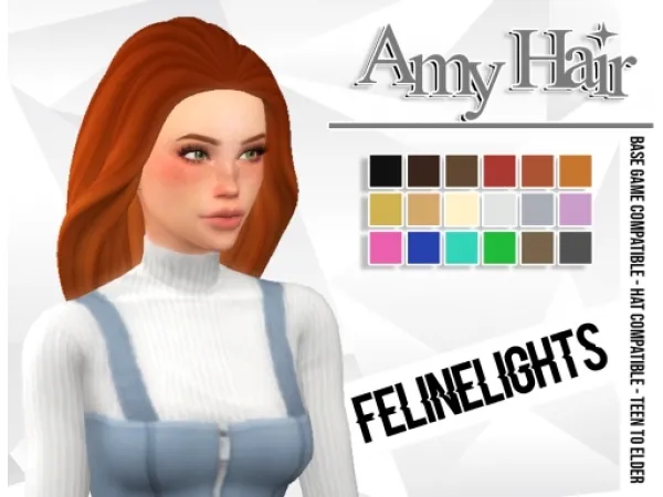 Maxis Match Amy Hair - The Sims 4 Custom Content