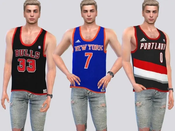 Alpha NBA Sports Tank - The Sims 4 Custom Content