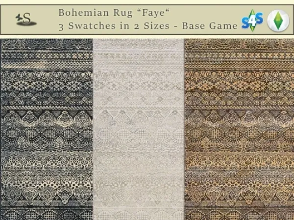 Alpha Bohemian Rug Faye - The Sims 4 Custom Content