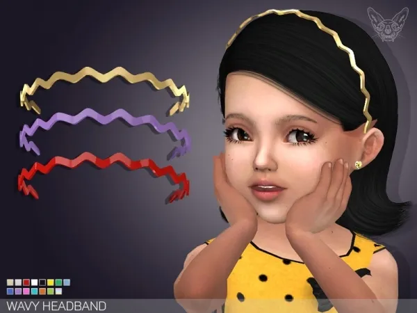 Alpha Wavy Headband For Toddlers by giuliettasims - The Sims 4 Custom Content