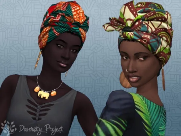 Mix African Headwrap - The Sims 4 Custom Content