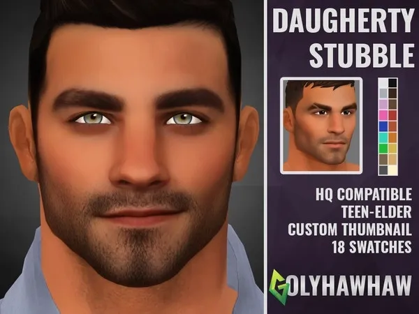 Alpha Daugherty Stubble - The Sims 4 Custom Content