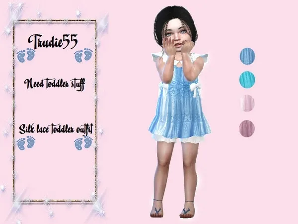 Alpha Silk lace toddler outfit - The Sims 4 Custom Content