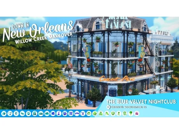 Alpha THE BLUE VELVET NIGHTCLUB - The Sims 4 Custom Content