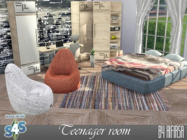 Alpha Teenager room Source - The Sims 4 Custom Content