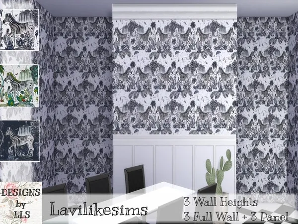 Alpha Zebra paper and panel - The Sims 4 Custom Content