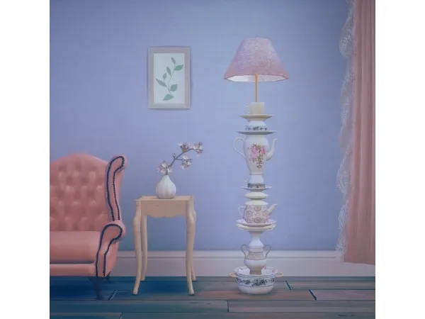 Alpha Tea cup floor lamp - The Sims 4 Custom Content