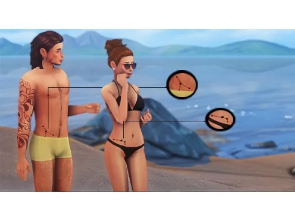 Mix Zodiac Constellation Tattoos - The Sims 4 Custom Content