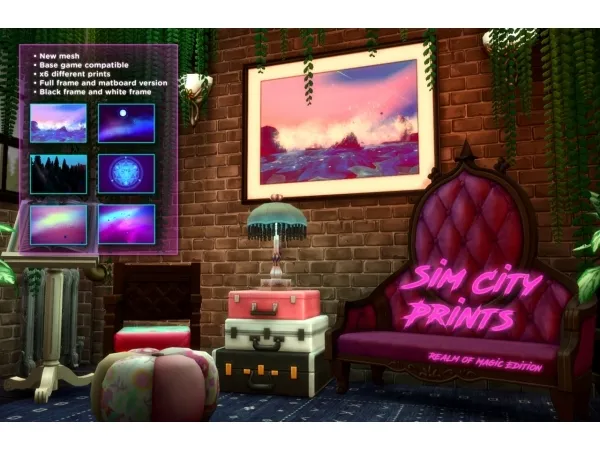 Maxis Match Sim City Prints Realm of Magic Edition - The Sims 4 Custom Content